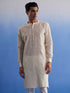 Vastramay Men's Cream Hakooba Cotton Kurta