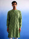 Vastramay Men's Green Hakooba Cotton Kurta