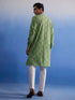 Vastramay Men's Green Hakooba Cotton Kurta With White Pant