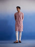Vastramay Men's Pink Hakooba Cotton Kurta