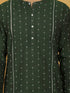 Vastramay Mens Bottle Green Cotton Kurta