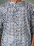 Vastramay Men's Grey Geometric Print Cotton Blend Kurta Pyjama Set