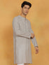 Vastramay Men's Gray Cotton Kurta