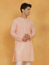 Vastramay Mens Peach Cotton Kurta