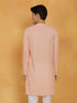 Vastramay Mens Peach Cotton Kurta