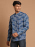 Vastramay Men's Aqua Blue Printed Shirt
