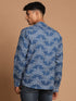 Vastramay Men's Aqua Blue Printed Shirt