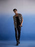 Vastramay Men's Beige And Black Knitted Shirt