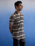 Vastramay Men's Beige And Black Knitted Shirt