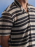 Vastramay Men's Beige And Black Knitted Shirt