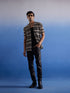 Vastramay Men's Beige And Black Knitted Shirt