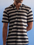 Vastramay Men's Beige And Black Knitted Shirt