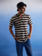 Vastramay Men's Beige And Black Knitted Shirt