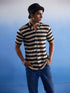 Vastramay Men's Beige And Black Knitted Shirt