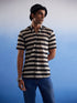 Vastramay Men's Beige And Black Knitted Shirt
