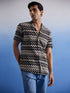 Vastramay Men's Beige And Black Knitted Shirt