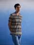 Vastramay Men's Beige And Black Knitted Shirt