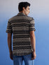Vastramay Men's Beige And Black Knitted Shirt