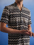 Vastramay Men's Beige And Black Knitted Shirt