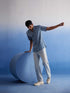 Vastramay Men's Blue Striped Shirt