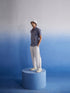 Vastramay Men's Aqua Printed Cotton Shirt
