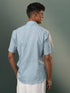 Vastramay Men's Grey Floral Print Cotton Shirt
