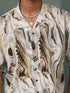 Vastramay Men's Multi-Color Base Cream Marble Print Cotton Shirt