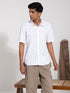 Vastramay Men's White Cotton Ethnic Shirt