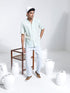 Vastramay Men's Mint Green Cotton Ethnic Shirt