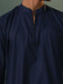 Vastramay Mens Navy Blue Cotton Blend Short Kurta