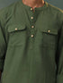 Vastramay Men's Green Cotton Cool Short Kurta