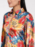 Vastramay Women's Shirt Style Satin Embellished Mustard Kurta