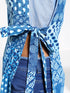 Vastramay Women's Blue Printed Cotton Tie-up Kurta