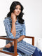Vastramay Women's Blue Striped Cotton Shirt Style Kurta