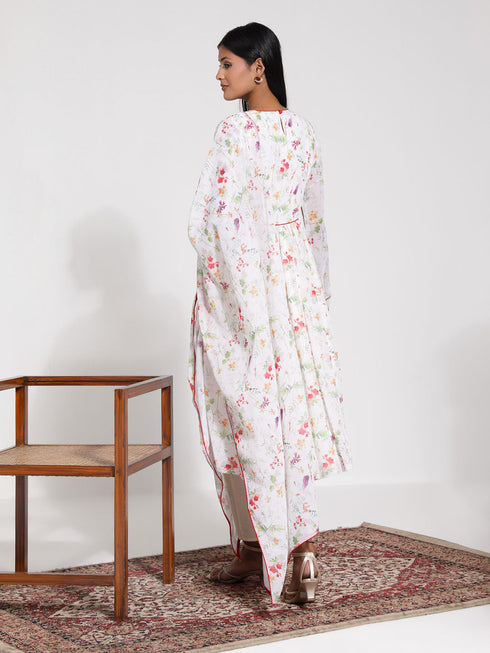 Vastramay Women's Printed Georgette Anarkali Kurta Set With Dupatta