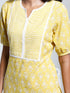 Vastramay Women's Yellow Printed Cotton Kurta Pant Set