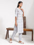 Vastramay Women's Grey Printed Cotton Kurta Pant Set