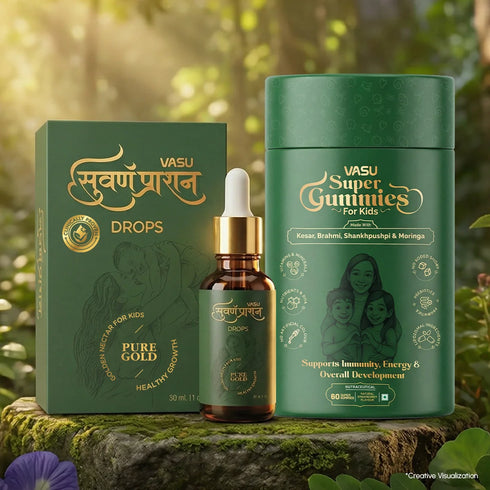 Vasuestore Vasu Immunity Booster Combo for Kids Swarnaprashan Drops & Super Gummies