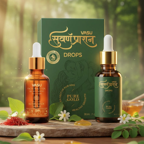 Vasuestore Vasu Swarnaprashan for Kids Vasu Facial Beauty Oil Combo Pack