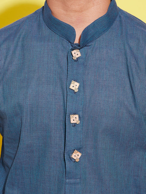 Vastramay Boy's Blue Cotton Kurta