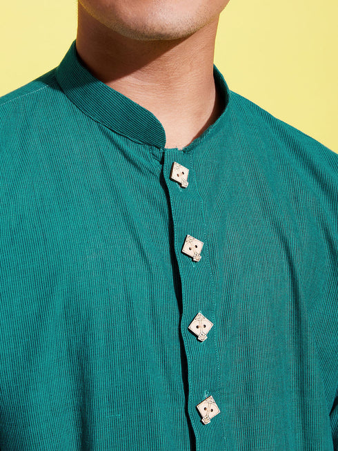 Vastramay Boy's Green Cotton Kurta