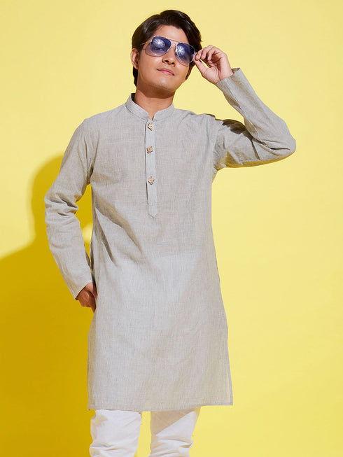 Vastramay Boy's Grey Cotton Kurta