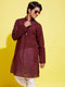 Vastramay Boy's Maroon Cotton Kurta