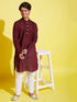 Vastramay Boy's Maroon Cotton Kurta