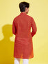 Vastramay Boy's Red Cotton Kurta