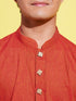 Vastramay Boy's Red Cotton Kurta