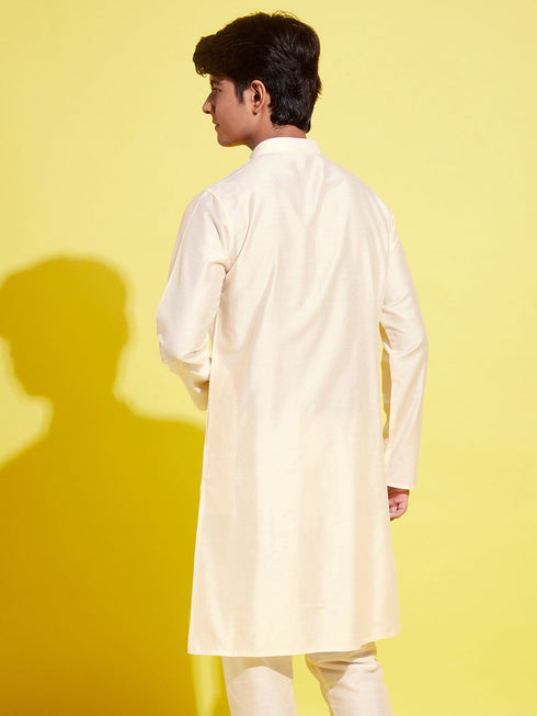 Vastramay Boys Cream Solid Kurta