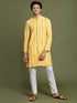 Vastramay Boy's Orange Chaikankari Kurta With White Pyjama Set