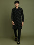 Vastramay Boys Black Mirror Work Georgette Kurta And Pyjama Set