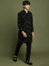 Vastramay Boys Black Mirror Work Georgette Kurta And Pyjama Set